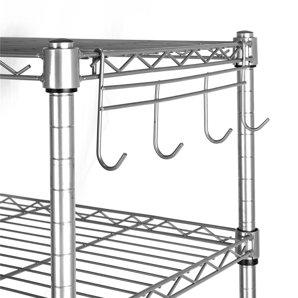 Metal Kitchen Shelving Unit, Heavy Duty 5 Shelf Silver Wire Storage Shelves, Height Adjustable Metal Utility Shelves Storage Rack, Kitchen Shelving Unit for Garage Bedroom, 23.62"x13.77"x59.05", L6502 - image 5 of 10