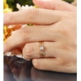 thumbnail image 3 of Solitaire moissanite yellow gold engagement ring Nature inspired anniversary bridal ring Unique leaf branch twig twisted curved wedding ring, 3 of 3