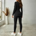 thumbnail image 7 of Lyrehush Womens Casual Matching Sets Fitted Leggings Ribbed Knit Stretchy V Neck Tunics Activewear 2 Piece Lounge Set, 7 of 7