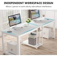 thumbnail image 5 of Tribesigns 78’’ Computer Desk, Extra Large Two Person Office Desk with Shelf, Double Workstation Desk for Home Office (All White), 5 of 6