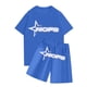 thumbnail image 1 of Conjunto de jogging informal para niños combinado con pantalones cortos de manga corta Conjunto de dos piezas Azul oscuro 160, 1 of 3