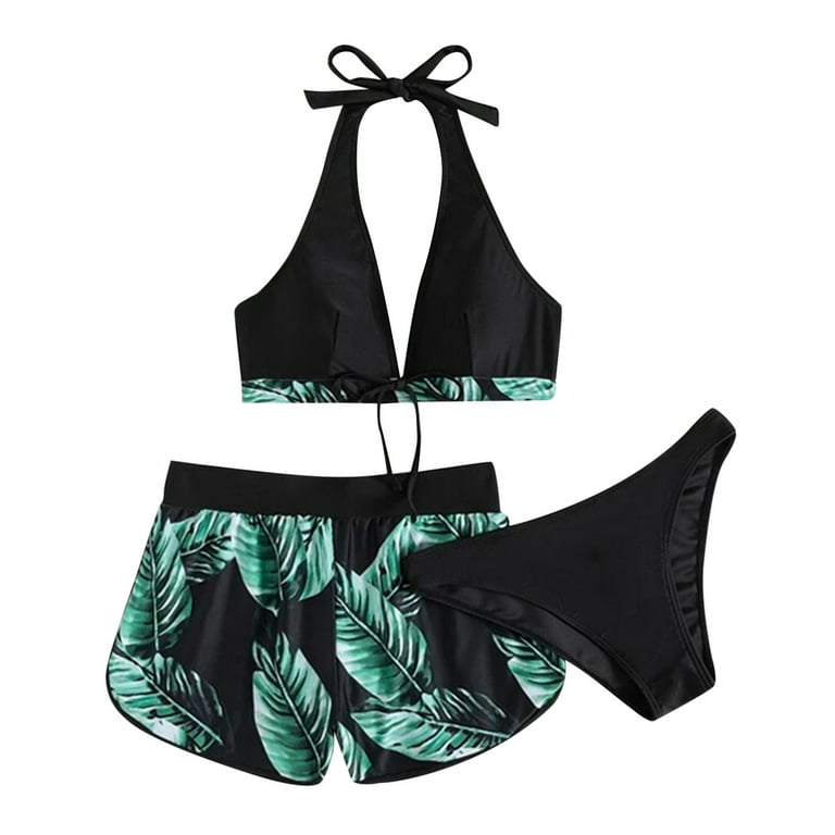 Cathalem Bathing Suit with Underwire Bra Support Swimwear Bikini Swimsuit  Push Color Beachwear Up Ladies Womens Skirt Suit Size 4 Underwear Green