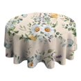 thumbnail image 4 of Pioneer Flower Floral Print Pattern Round Tablecloth 60"x60",Wrinkle Wipeable Table Cloth for Kitchen Dining Room Picnic Patio Party, 4 of 6