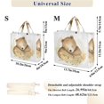 thumbnail image 3 of Sleep Bear Flowers Corduroy Tote Bag Handbag Large Messenger Bag Shoulder Crossbody Zipper Bag Purse, 3 of 8
