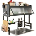 thumbnail image 1 of Escurridor de Trastes, sobre Fregadero, 3 Niveles Escurridor de Platos de Gran Capacidad con Puerta, Organizador Multifuncional para Platos sobre El Fregadero, Escurridor escurreplatos Grande, 1 of 4