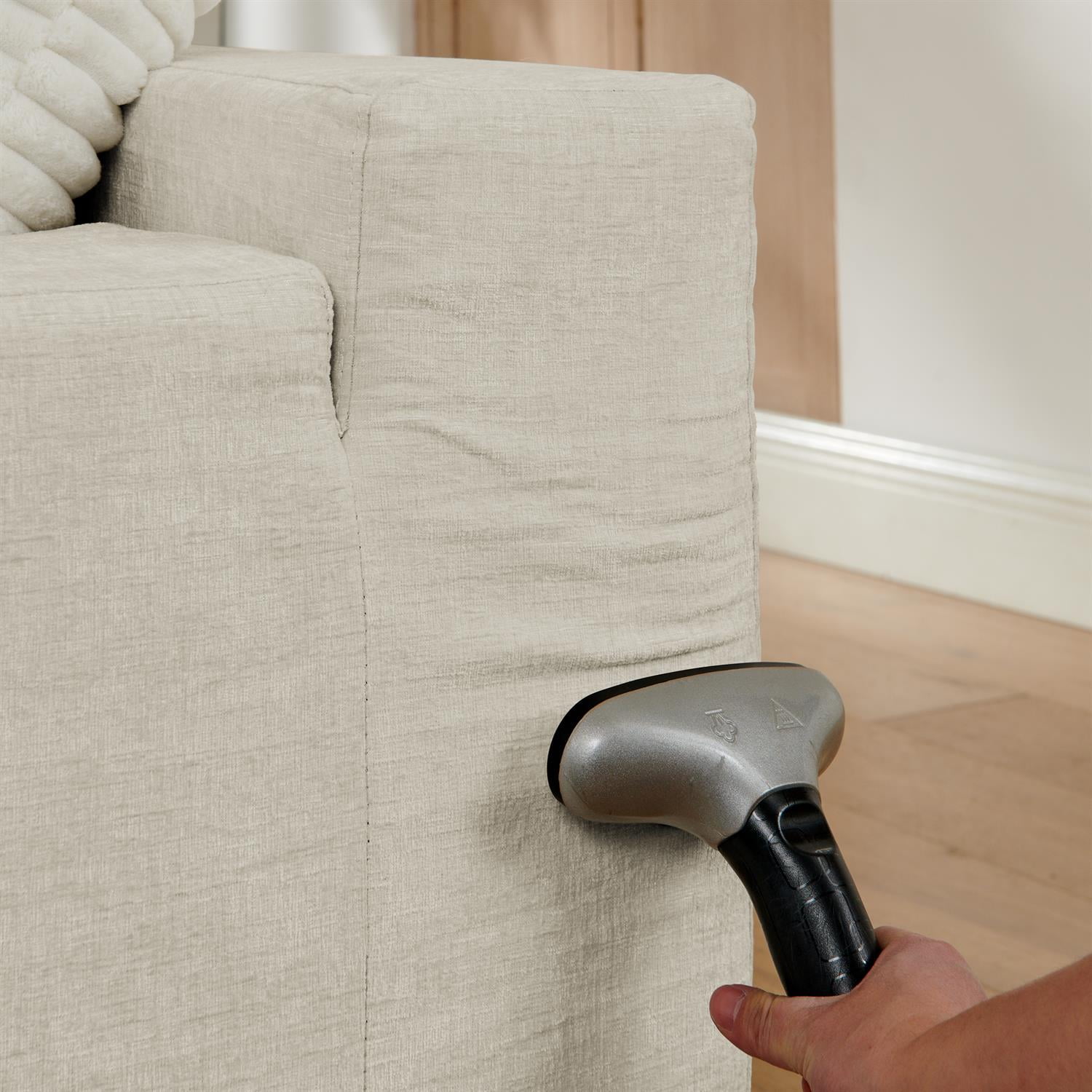 Demi Bonn 108" Modular L Shaped Sectional Sofa, Wide Deep Seat Convertible Linen Couch Set for Living Room & Office, No Assembly, White