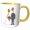 Yellow/White, variant on 3drose, Funny Cute Rubber Chicken Bride and Groom Wedding, 11oz Mug