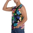 thumbnail image 3 of Kdxio Colorful Flowers for Men's Muscle T-shirt,Sleeveless for Workout Running Athletic Gym Lounge Casual, 3 of 7