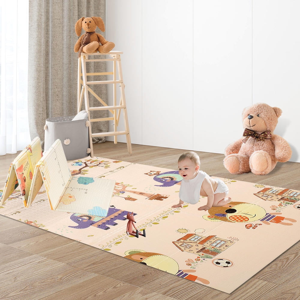 Tapis De Jeu Pour Bebe Double Face Tapis De Jeu Pliable En Mousse Pour Enfants Tapis De Jeu Portable Impermeable Reversible 177 X 116 5 X 0 8 Cm Walmart Canada