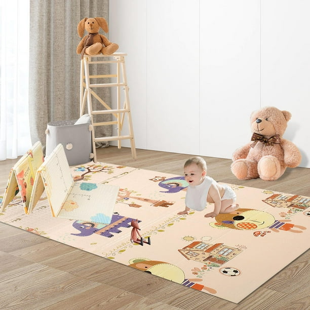 Tapis de jeu double face, tapis pliant bébé tapis rampant tapis de jeu pour  enfants imperméable non toxique pour bébés 