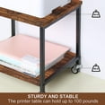 Printer Rolling Cart Under Desk 2 Tier Printer Stand with Storage