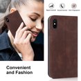 thumbnail image 5 of Allytech Cover for Apple iPhone XS Max,Full Protection PU Leather Magnetic Folio Flip RFID Blocking Card Slots Wallet Phone Case,Coffee, 5 of 10