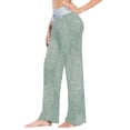 thumbnail image 3 of Comfy Casual Women's Pajama Pants Print Wide Leg Sage Green Color Background, 3 of 6