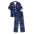 thumbnail image 4 of UngA Silk Christmas Pajamas for Women Satin Button Down Christmas Tree Pajamas Classic Soft Womens Christmas Pajamas,Size S, 4 of 5