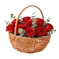 thumbnail image 5 of FSAGAE Oval Woven Storage Basket 29 cm Large with Handle for Home Garden and Decor Brown`, 5 of 5
