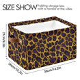 thumbnail image 4 of Yayeee 2 Pack Canvas Storage Basket with Handles for Shelves Fabric Bins Closet Organizer, Purple Leopard Pattern, 4 of 8