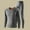 Dark Gray, variant on Riecok Mens Base Layer Set Seamless Round Neck Solid Color High Elasticity Ski Winter Warm Top and Bottom Sets Dark Gray S