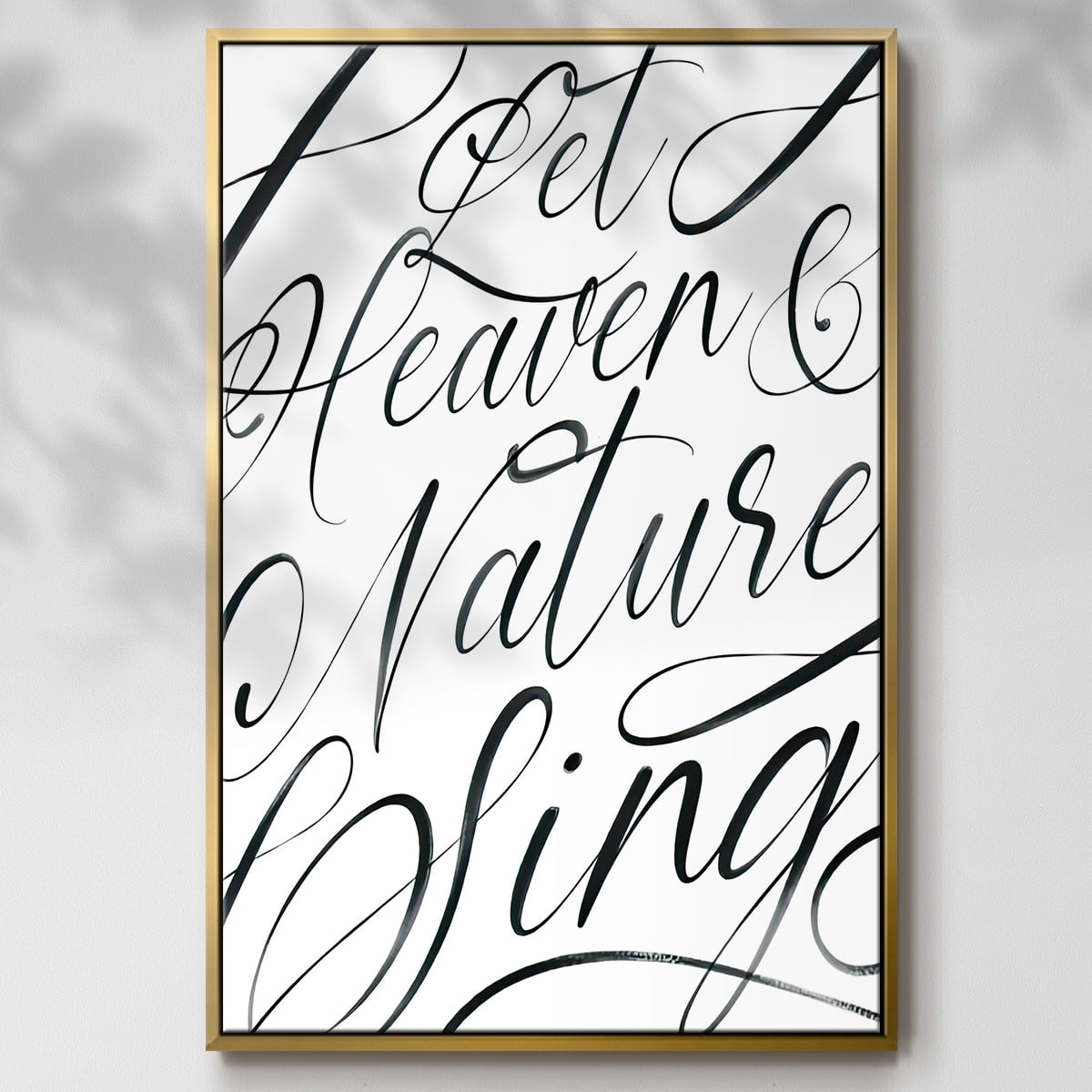 Heaven and Nature - Framed Gallery Wrapped Holiday Canvas - 25 x 37 - Gold Frame