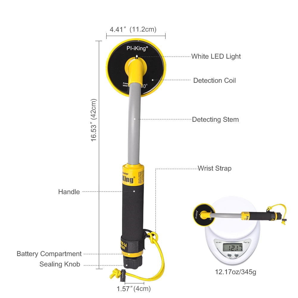 Professional Underwater Metal Detector, 100FT Waterproof Pinpointer with Pulse Induction Technology, High Sensitivity Gold Finder for Diving, Beach & Treasure Hunting