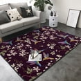 thumbnail image 3 of Area Rugs For Living Room Decor - Hummingbird Floral Print Black Soft Anti Slip Throw Washable Rugs 5x7 For Bedroom, Indoor Carpet For Bedroom Living Room 80x58In, 3 of 7