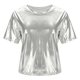 thumbnail image 4 of Tops de Cuello Redondo para las Mujeres de Moda Primavera Verano Manga Corta Base Blusa, Poliéster Suave Fresco Uso Diario, 4 of 6