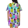 thumbnail image 6 of Fotbe Graffiti Pineapples Print Pajama Set for Women 2 Piece Loungewear Short Sleeve Tops and Shorts Set Soft Sleepwear-Small, 6 of 7