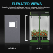ALPHAGROW 4 x 4 ft Grow Tent Kit with Twin Doors, 4 in Inline Fan, Carbon Filter and Black Ducting
