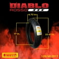 thumbnail image 3 of Pirelli Diablo Rosso III 120/60ZR17 Front & 240/45 ZR17 Rear Tire with Keychain, 3 of 8