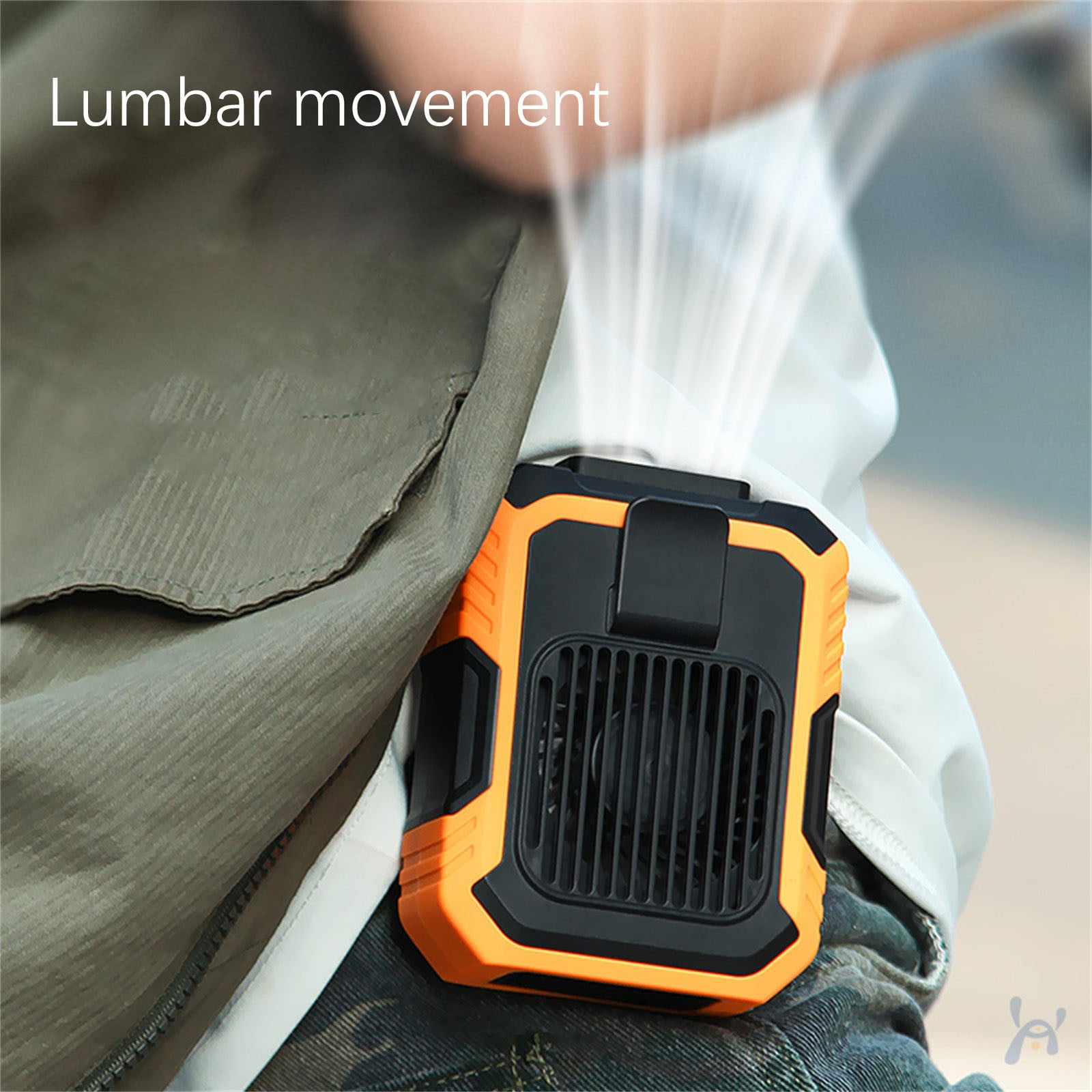 Portable Waist Clip Fan with long Working Time, 6200RPM Strong Airflow, 3 Speeds, Rechargeable Battery Operated Personal Hands-free USB Belt Fan for Clothes Shirt Farm Work Hiking