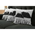 thumbnail image 5 of Ambesonne Adventure Throw Pillow Cover 4 Pack, Explore Wild Forest, 18", Black White, 5 of 5