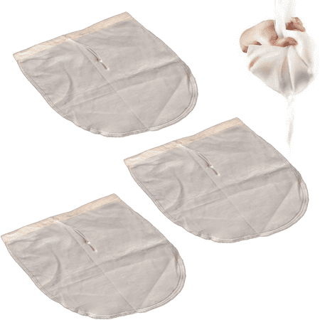 

3 PCS 12 x12 Nut Milk Bags - 100% Unbleached Cotton Cheesecloth Reusable Food Strainer Colander For Straining Almond/Oat Milk Celery Juice Cold Brew Coffee Yogurt and Cheese Making