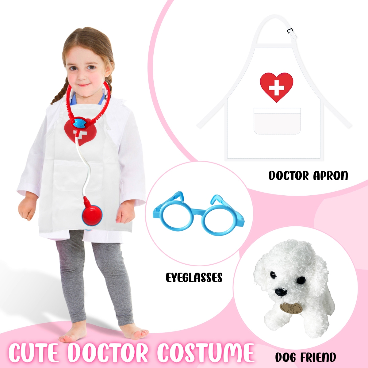 Doctor Kit for Kids Pretend Play Toy for Toddler Dentist Toy with Dog Christmas Birthday Gift for Preschool Boys Girls for Role Play Game 22Pcs