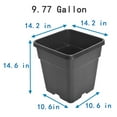 thumbnail image 5 of 5Pcs Plastic Planter Pots, 10 Gallon Black Flower Square Pot for Garden Yad Office with Drainage Hole, 5 of 7