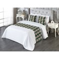 thumbnail image 3 of Garden Art Bed Runner Set, Colorful Palm Leaves and Pampas Grass Foliage Botanical Style Print, Decorative Bedding Scarf & 2 Pillow Shams for Hotels Homes, Queen, Hunter Green Multicolor, by Ambesonne, 3 of 3