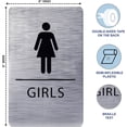 thumbnail image 3 of ADA CENTRAL SIGNS - 6"X9" Girls Restroom Sign - ADA Compliant Tactile Graphics Grade 2 Braille Text Plastic Wall Signs - Bathroom Door Placard Double Sided Tape Rest Room Sign for Business Apartment, 3 of 7