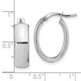 thumbnail image 2 of 14k White Gold 5.75mm Polished Oval Hoop Earrings 19.6x14mm Wide 5.8mm Thick Hoop Earring for Women, 2 of 2