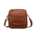 thumbnail image 1 of Women Solid Color Zipper Mini Handbag Purse Crossbody Bag Soft PU Shoulder Bag, 1 of 9