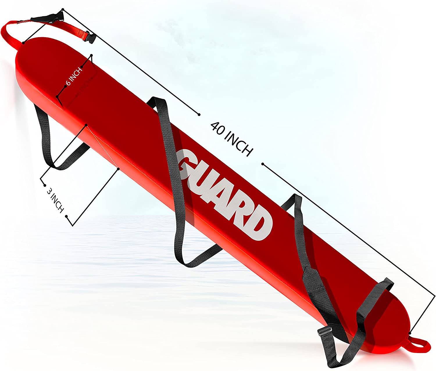 ASA Techmed - 50" Red Lifeguard Rescue Tube - Includes CPR Kit and First Aid Kit - Matching Red Whistle Included (40 Inch) - image 2 of 8