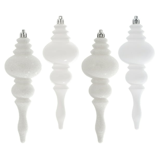 7" White Finial 4 Finish Asst 8/Box