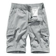 thumbnail image 2 of Work Pants for Men Construction Men Casual Button Zipper Solid Cargo Pants With Pocket Straight Button Zipper Shorts Mens Work Shorts Cargo Gray XL, 2 of 8