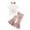Pink, variant on Pejock Infant Toddler Baby Girls Clothes Romper Pants Sets Fashion Cute Sweet Flower Print Ruffles Flared Pants Hairband Suit, 3-6Months