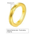 thumbnail image 6 of 3mm Silver/Gold/Black Mobius Ring Women's Stainless Steel Wedding Band Size 7-12, 6 of 8