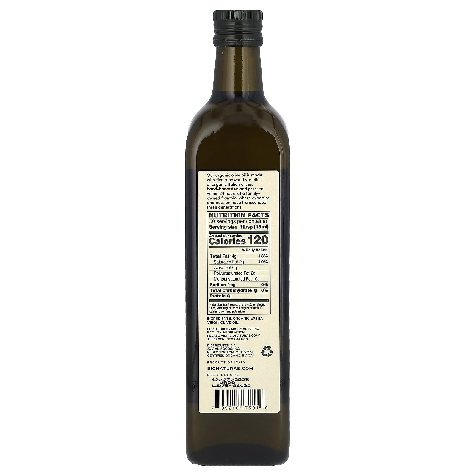 Bionaturae Extra Virgin Olive Oil, 25.4 fl oz (750 ml)