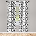 thumbnail image 3 of Ambesonne Christmas Curtains, Black Stars Pattern Art, Pair of 28"x95", Charcoal Grey and White, 3 of 5