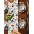thumbnail image 5 of Blue Brown Spring Floral Table Runner Summer Botanical Watercolor Tablerunners 14 x 72 Inch, Table Decorations Tabletop Scarf for Summer Gathering Holiday Farmhouse Kitchen Dining Decor, 5 of 6