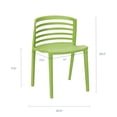 thumbnail image 3 of Side Dining Chair, Green, Plastic, Kitchen Cafe Bistro Hospitality Restaurant, Modern Contemporary HB33842, 3 of 6