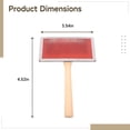 thumbnail image 4 of Pet Hair Brush for Dogs and Cats, Dog Grooming Brush with Wooden Handle, Medium Sized Slicker Brush, Steel Bristles, Deep Cleaning, Removes Loose Undercoat, Red, 4.5 x 3.5 x 1.8 in / 11.5x9x4.5cm, 4 of 8