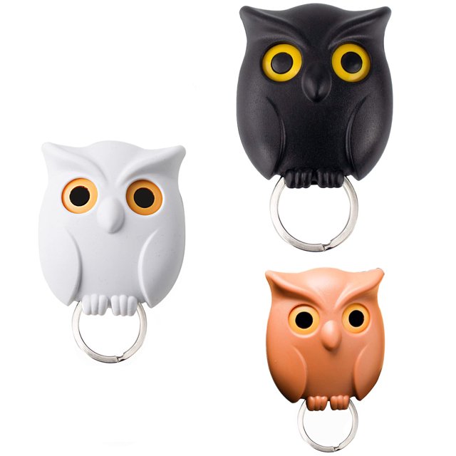 3PCS Owl Key Holder Cute Magnetic Night Owl Keyring Holder, Automatic Open Close Eyes Owl Keychain Holder Wall Mounted Creative Key Hanger Holder for Home Office