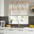thumbnail image 4 of 2 Pack Valances for Window, Watercolor Floral Short Curtains for Kitchen Bedroom Living Room, Spring Roses Eucalyptus Leaf Plants Beige Rod Pocket Small Window Treatment Valance Drapes 42 x 18 Inch, 4 of 8
