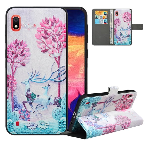 Labanema Samsung Galaxy A10 2019 Case with Kickstand, 2 in 1 Detachable Magnetic Protective Folio Flip Cover for Samsung Galaxy A10 2019 (Deer)